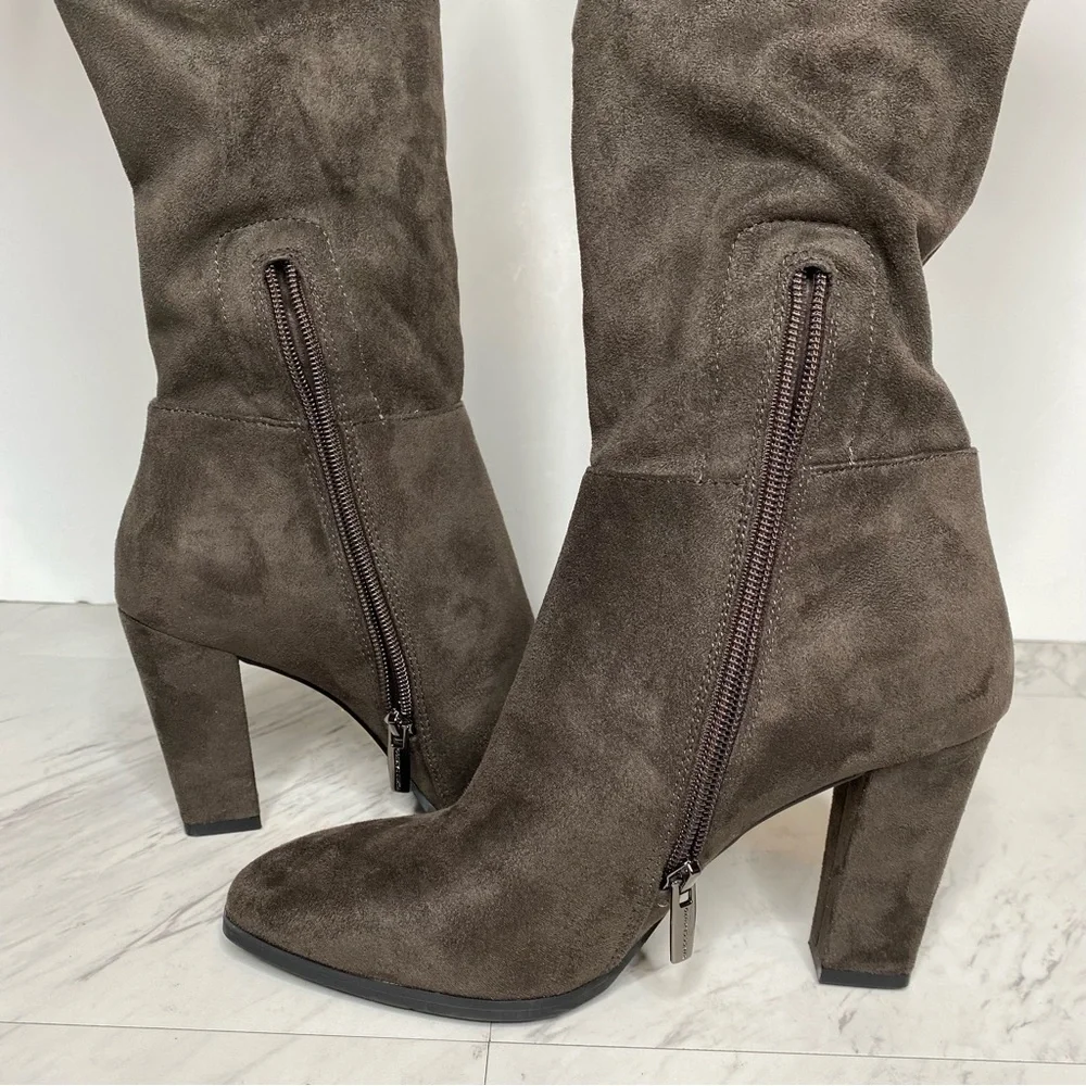 New! Vince Camuto Tapley Gray Faux Suede Over The Knee Boot 8.5 M